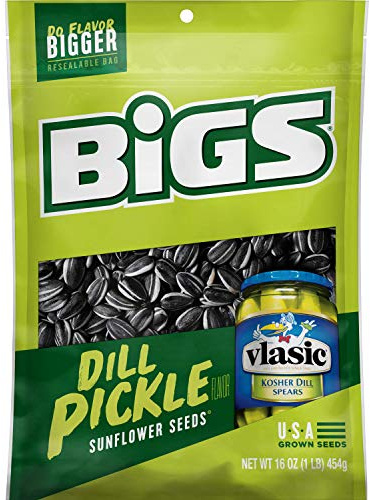 BIGS Vlasic Dill Pickle Sunflower Seeds, 5.35-oz. Bag (Pack of 8)