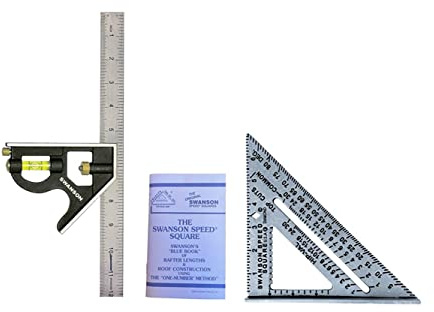 Swanson Tool Co S0101TC132 Vorteilspack mit Speed Square Layout Tool, Blue Book und 30,5 cm Kombinationswinkel