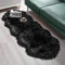 SXYHKJ Faux Sheepskin Rugs, Soft Fluffy Faux Chair Cover Hairy Washable Carpet Non Slip Mats for Chair Bed Sofa Floor with Extra Long Wool (Black, 60 x 160 cm)