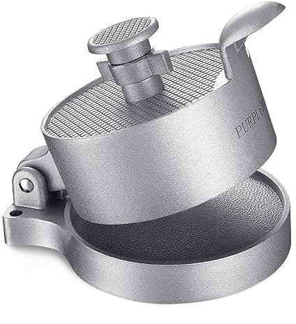 PURPLEBIRD Hamburger Einstellbare Dicke Burgerpresse,11.5cm Aluguss Burger Pattie Presse mit Antihaftbeschichtung für Gleichmäßige Patties Burgerpresse für leckere Burger Patties