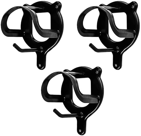 HIXNUG 3Pcs Horse Bridle Rack Black Bridle Hooks Horse Rein Holders Storage Halter Hanger Bridle Holder for Horse Barn Supplies