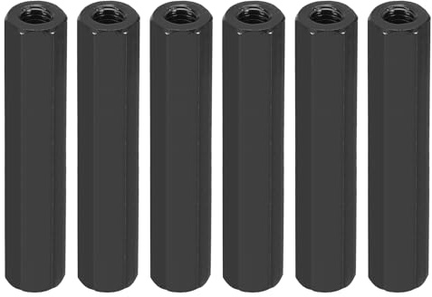 PATIKIL 6 Stk Verbindungsmuttern M3 x 30mm Langmuttern Aluminium Sechskant Verlängerungsmuttern Gewindehülsen Metallabstandshalter für Montageschrauben RC Auto Drohnen Motherboard Schwarz