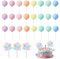 Tyqour 24 palline decorative per torte, palline decorative fai da te, mini palloncini per cupcake, topper per torte, palloncini colorati, topper per compleanno, matrimonio, anniversario, baby shower
