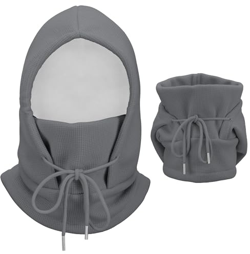 Huiguli Winddicht Gesichtshaube, 3-in-1 Sturmhaube & Skimaske & Halsgamasche Thermo, Winter Atmungsaktive Balaclava für Radfahren, Laufen