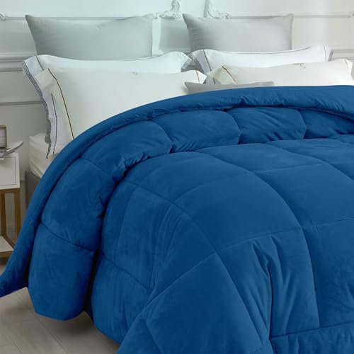 IlGruppone Trapunta Piumino Invernale In Tessuto Flanellato Caldo Piumone In Morbida Flanella Effetto Velluto Tinta Unita Inverno Flannel 550 Gr-Mq - Avio - Matrimoniale
