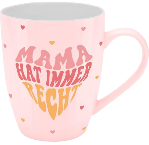 Tasse mit Motivdruck Mama hat immer recht, mit Banderole