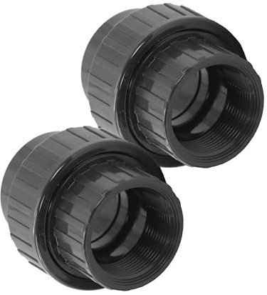HAF® 2 raccordi in PVC con manicotto adesivo da 63 mm x filettatura interna da 2 | Adattatore in PVC grigio per tubi della piscina e tutte le tubazioni | Qualità: Made in Europe – Quantità: 2 pezzi