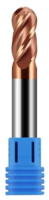 Zorqon 1/2 Carbide Ball Nose End Mills, TISIN Coated, 4 Flute, End Mill Bits for Alloy Steels and Hardened Steels, 1/2 Cutting Diameter