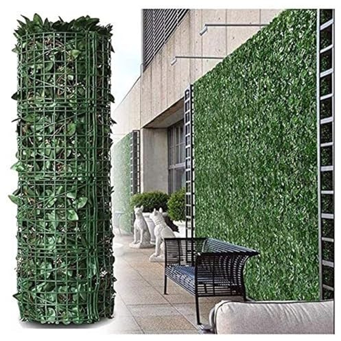 YCOLX Rotolo di Siepe Artificiale Decorativa, Artificiale,Recinto Artificiale della Siepe Schermo di Edera a Foglie Verdi Muro Vegetale(1x1m)