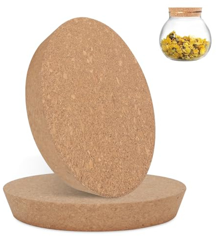 AYYDS 2 stycken träkoniska korkpluggar, 13/14/15/18,5/20 cm naturliga mjuka träpluggar flaskkorkar trälock för glasflaskor vinflaskor karaff keramik, 3 cm tjock (200 x 180 mm)