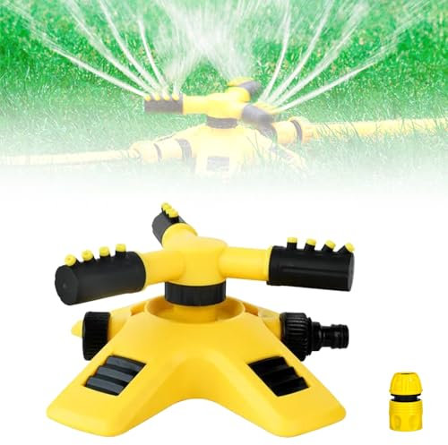 Rasensprenger,Rasensprenger für Gleichmäßige Bewässerung,Rasensprenger Große flächen,360° Drehbare Präzisions Düsenköpfe (Mit 1/2''-Anschluss)