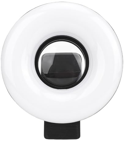 Plyisty 15x Makrolins med LED-ringljus, 3000K-6500K Fyllningsljus för Smartphonefotografering Vlog Närbild Foton Videoinspelning Svart, Liten Storlek för Enkel Transport