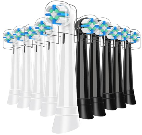 10 Stück Aufsteckbürsten Kompatibel mit Oral B IO Für Saubere Zähne, Bürstenköpfe Kompatibel mit Oral B IO 3N/3/4/5/6/7/8/9/10 Series Zahnbürste Elektrische (Schwarz/Weiß)