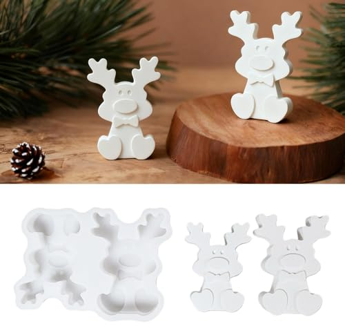 KLINNA - Stampi in silicone per alci, fai da te, stampo per Natale, stampo in silicone per alci in gesso per lavori artigianali, fai da te e decorazioni natalizie, stampi in silicone per ciondoli in