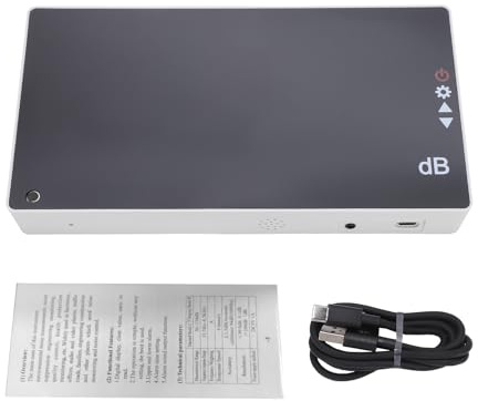 Hamwesh Misuratore di Decibel, Fonometro da DB con Display LED da 3,0 Pollici e Allarme, per il Monitoraggio del Rumore in Aule, Uffici, Fabbriche e Ambienti Industriali