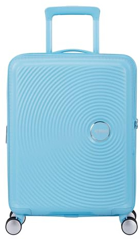 American Tourister Soundbox Spinner 55/20 TSA EXP Trolley Blueberry Fizz hellblau