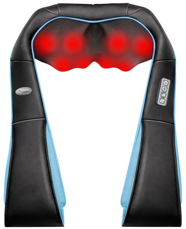 Nackenmassagegerät mit Wärme, Tiefengewebe 3D Kneten, Tragbares Shiatsu-Nacken- und Rückenmassagegerät zur Schmerzlinderung, Schulter-/Fuß-/Beinmassagegerät, Entspannungsgeschenke für Männer und