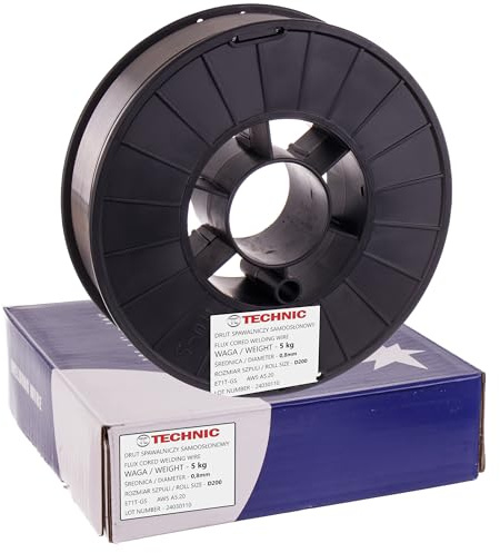 TC TECHNIC - Welding Wire 0,8mm 5 kg - Flux-cored Wire - MIG/MAG D200 Without Gas for Outdoor Welding Work, All Steel Work, Construction, Agriculture and Repairs, Precise Winding, Flux E71T-GS