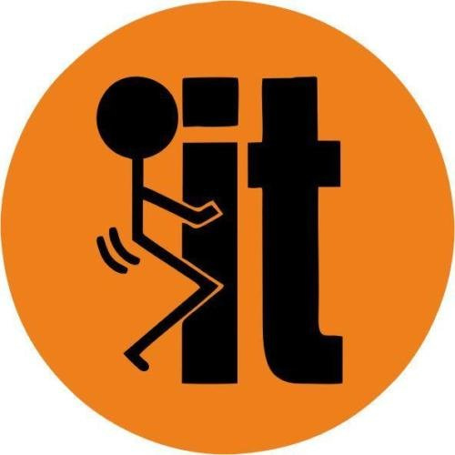 (3 Pack) F-K IT Circle Vinyl Hard Hat Helmet Decal by StickerDad® - Size: 2 Round Color: Orange/Black - Hard Hat, Helmet, Windows, Walls, Bumpers, Laptop, Lockers, etc.