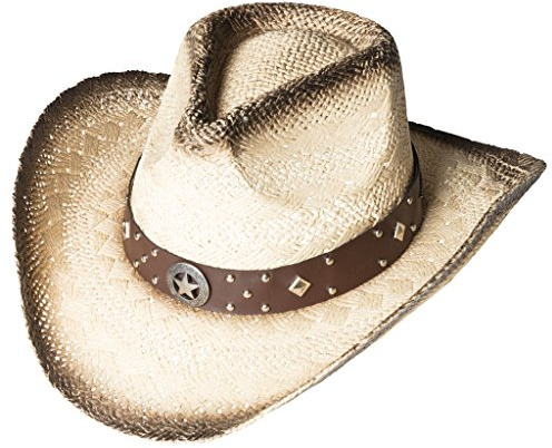 Strohhut Westernhut Cowboyhut Outdoorhut Countryhut Stars & Stripes »SANTIAGO«