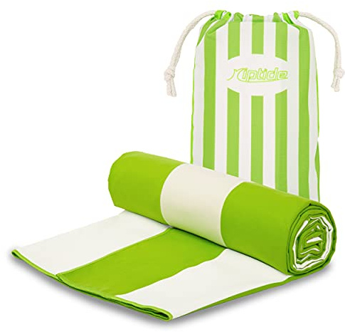 riptide Strandhandtuch XXL - Mikrofaser Badetücher Set, gestreift I Microfaser Travel Strandtücher, Reisehandtücher mit Tasche I für Erwachsene und Kinder
