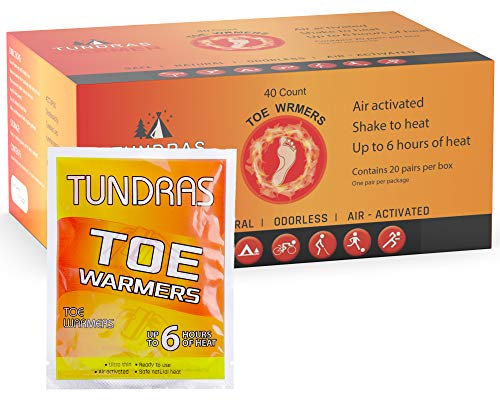 Hot Toe Foot Heat Warmers – 40 antal, självhäftande långvarig luftaktiva disposable Natural Heating Pads för Shoes, stövlar – Odorless och bekväm för utomhusarbete, sportaktiviteter