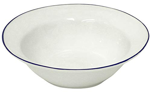 Costa Nova, Beja colección, Vajilla elegante, gres, Ensaladera , blanco y azul, 30 cm