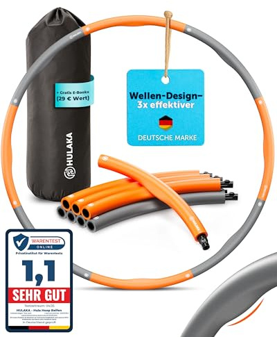 Hula Hoop Reifen Erwachsene 1,2 kg – Kalorien-Booster mit Massage-Effekt – Fitnessreifen für Bauchstraffung & Fettverbrennung – Für Training Zuhause von HULAKA