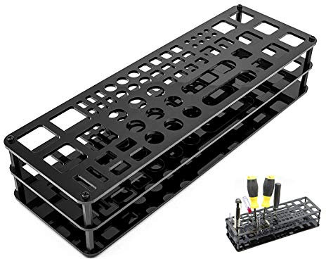 Young Wolf 63 Holes Screwdriver Organizers Storage Rack Multi-function Tool Stand Acrylic for Workshop Tools Tray Screwdriver Tweezer Brushes Pens
