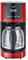 KHG Kaffeemaschine KA-184 (R) in Rot, 12 Tassen, 1,5L, 900W, Abschaltautomatik, Permanentfilter, Glaskanne und Filterhalter spülmaschinengeeignet, Timer-Funktion, LCD-Display, Tropfstopp
