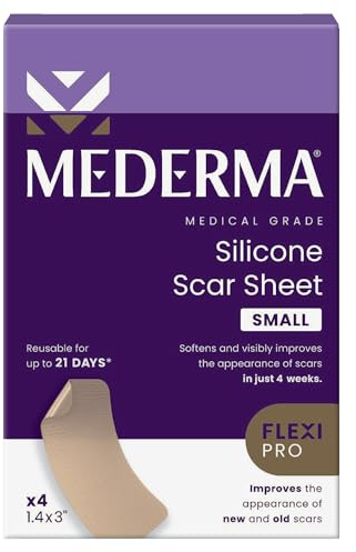 Mederma Medical Grade Silicone Scar Sheets - Improves Appearance of Old & New Scars from Injury, Burn & Surgery, Breathable & Flexible, 4 Count