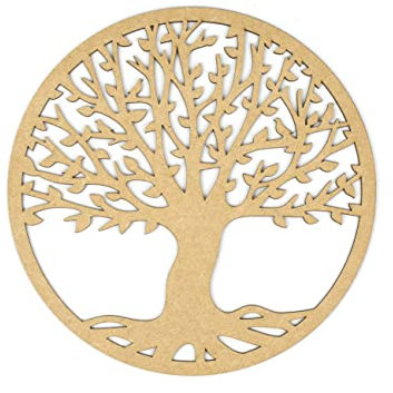 CONTRAXT Cuadros arbol de la vida decoracion pared. Cuadros de mandalas decorativos de madera tallada calada para la pared Regalos Esoterismo amuletos meditacion yoga (Arbol de la vida, MDF)