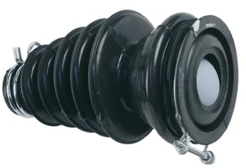 easyPART passend für Beko 2865200100 Saugschlauch Faltenbalg Ökoverschluss | Arcelik Waschmaschine, Gummischlauch, 2 Öffnungen, 6 Falten, Weiße Kugel, 2 Schlauchschellen, Faltenschlauch