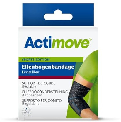 Actimove SPORTS EDITION einstellbare Ellenbogenbandage - mit Kompression - für den Sport - für Ellbogen - Schwarz, Universalgröße