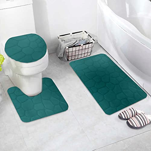 Badematten & Badteppiche Set 3 Teilig Mikrofaser Flauschige Badezimmerteppich und WC Vorleger mit Ausschnitt Waschbar rutschfeste Badvorleger Toilette Teppich, Hellgrau