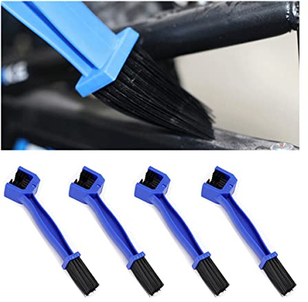 CGEAMDY 4 Pcs Ketten Reinigungsbürste, Kettenreiniger Bürste, Fahrrad Kette Auto Reinigen Saubere Bürste, Wartungswerkzeug für Motorrad, Fahrrad, Rollerketten (Blau)