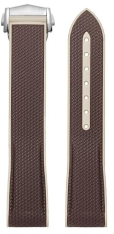 FFHAO Watchband For Omega X Swatch MoonSwatch Sport Silicone Rubber Strap 20mm Seamaster 300 Diving AT150 Curved End Watch Strap (Color : Brown-beige, Size : 20mm)