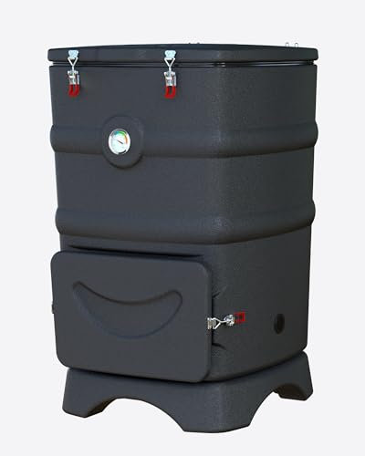 Thermischer Komposter 110L – Isolierter Garten-Kompostbehälter mit Wärmespeicherfunktion, beschleunigter Kompostierung, großer Öffnung und Sammelsystem für Flüssigkeit