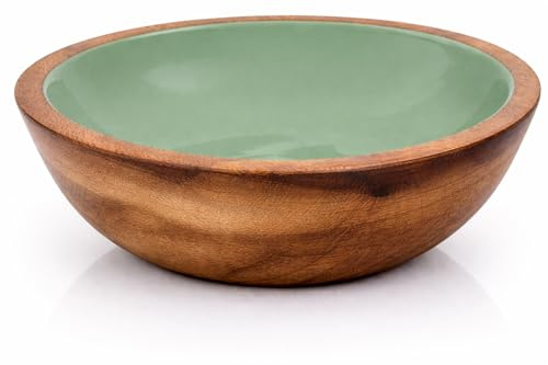 The Great Indian Bazaar 17 x 3.5 cms Decorative Mango Wood Snack Serving Bowl for Fruits Chips Coffee Table Countertop Display Key Bowl Tableware Kitchen Living Room Home Decor Accents Dinnerware