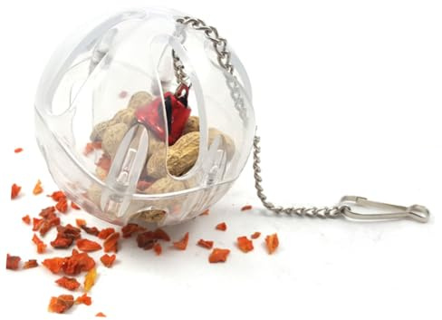 DOITOOL Juguete De Pelota para Buscar Comida para Loros Comedero para Pájaros De Plástico Juguete Colgante Interactivo para y Otras Mascotas