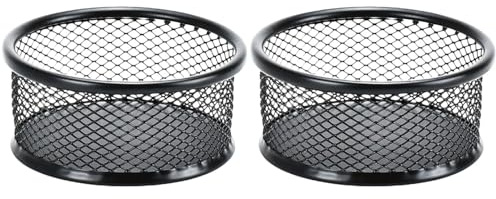 MAGICLULU Boîte De Rangement En Maille 2 Pièces Porte-Trombones Pour Bureau Conteneur De Papeterie Multifonctionnel Empilable Compact Pour Employés Enseignants Maison Et Bureau 3.54X3.54X3.15 in