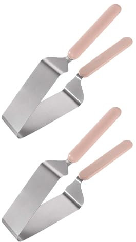 Xafrstyu 2 Pcs Cake Slicer Cutter Divider, Cake Pie Pastry Server, Triangular Stainless Steel Cake Cutter Server, Cake Lifter Slicer Tool for Serving Pies Desserts Pastries Breads Pizza