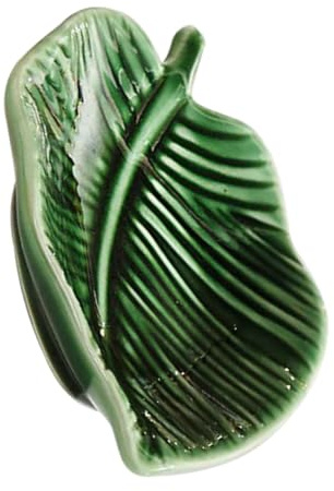 COSMEVIVI Plateau à Bijoux Nordique Porte-bijoux En Céramique Vert Feuille Multifonction Pour Bureau Et Maison Assiette à Bijoux Décorative