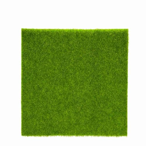 Nimomo Césped Artificial, 15 * 15 cm, Hierba Alfombras Moquetas Estera de Artificial Sintético Lavable Jardín Micro Paisaje Decoración del Hogar(15 * 15 cm)