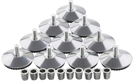 SOTECH Juego de 10 pies Regulables MOBILIA Ø 48 mm M8x16 Incl. Casquillos
