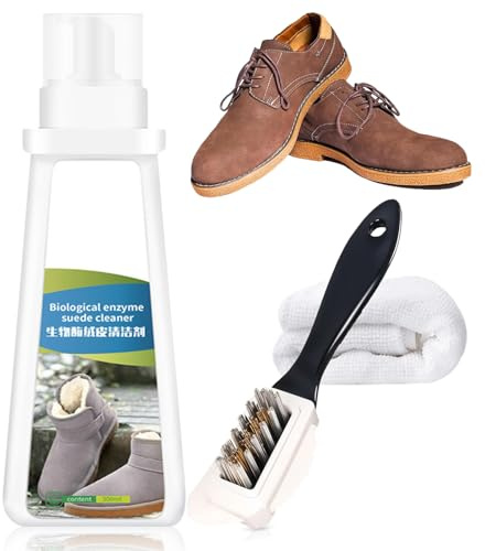 Suede and Nubuck Cleaner, 300ml With Brush - Removes Dirt & Stains From White Shoes, Knit, Boots, Trainers, Sneakers, Leather