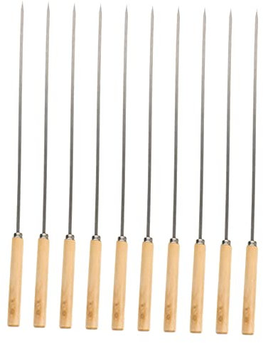 MERRYHAPY 20stücke Teiliges Bbq Spießen Mit Holzgriffen Für Grillpartys Und Outdoor-barbecue Langlebige Fleischspieße Für Gemüse Und Fleisch