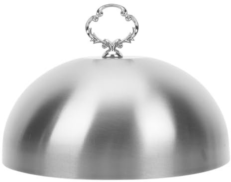 OZXLH Griglia for Barbecue in Acciaio Inox, Coperchio for bistecche, Padella con Coperchio, Piastra Rotonda, griglia Piatta, Cupola, conservazione della freschezza(20x16cm)