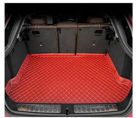 NYSQOFMB Auto Kofferraummatte Für VW Für T-Cross 2019 2020 2021 2022 2023 Kofferraummatte Autoinnenzubehör Kofferraum Schutzmatte(Rot)