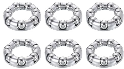 QUARKZMAN 6 Stück Kugellagerkäfige für Tretlager Fahrrad, 25mmx12mm(ADxID) Kugelring für Innenlager, Radlagerhalter und Nabe